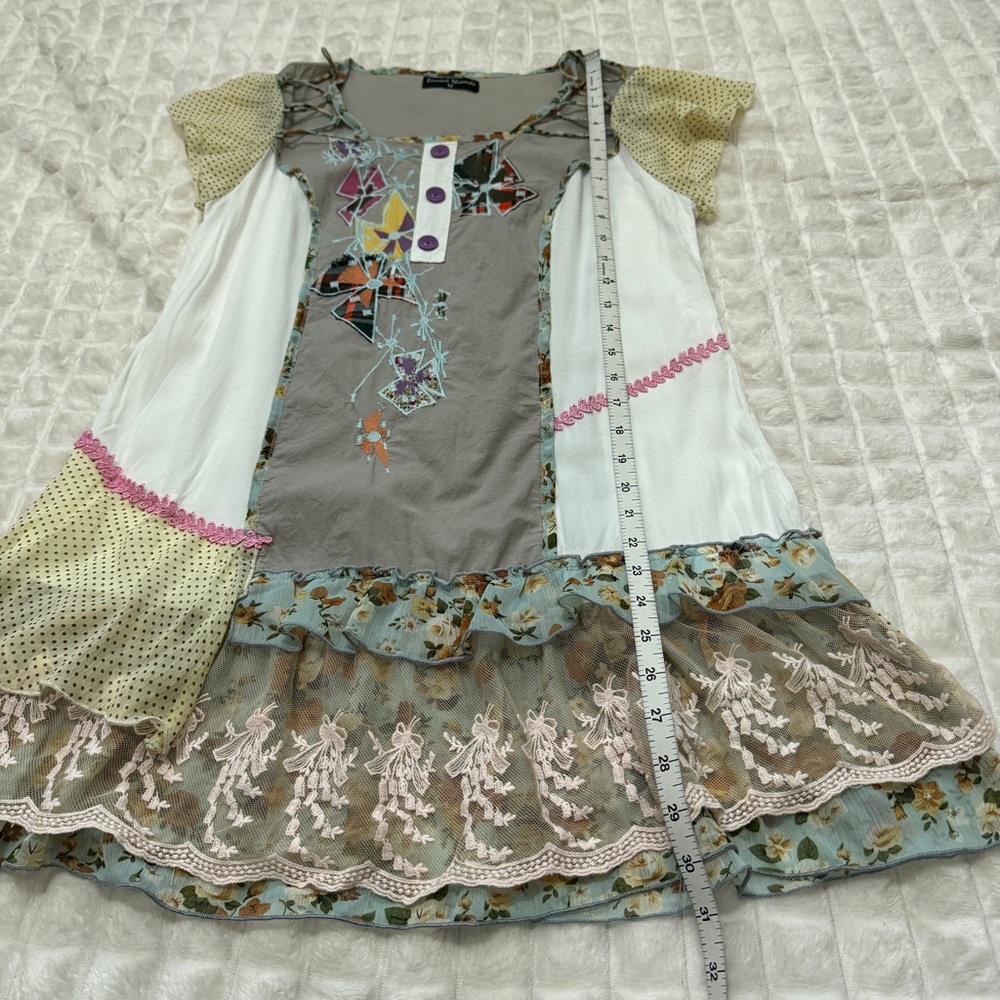 Sacred Threads Small Tunic Top ~ Patchwork Floral… - image 4